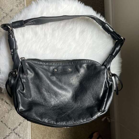 *Rare find* kate spade Black Leather Hobo Bag - Picture 1 of 16